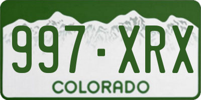 CO license plate 997XRX
