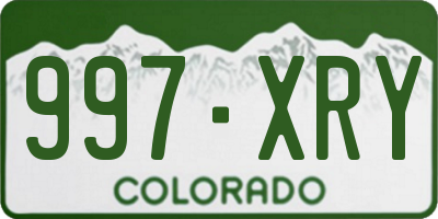 CO license plate 997XRY