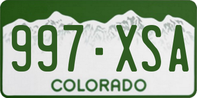 CO license plate 997XSA