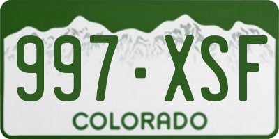 CO license plate 997XSF