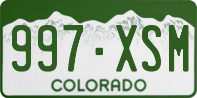 CO license plate 997XSM
