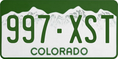 CO license plate 997XST