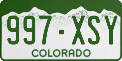 CO license plate 997XSY