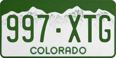 CO license plate 997XTG