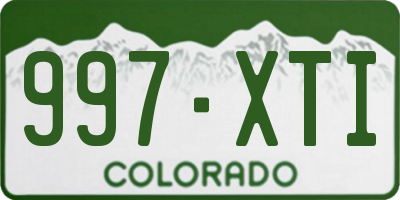 CO license plate 997XTI