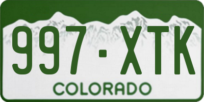 CO license plate 997XTK