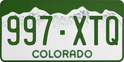 CO license plate 997XTQ