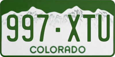 CO license plate 997XTU