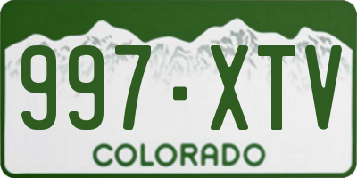 CO license plate 997XTV