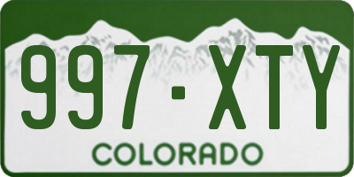 CO license plate 997XTY