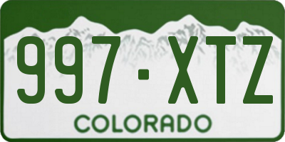 CO license plate 997XTZ