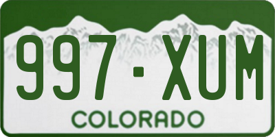 CO license plate 997XUM