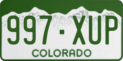 CO license plate 997XUP
