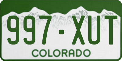 CO license plate 997XUT