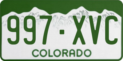CO license plate 997XVC