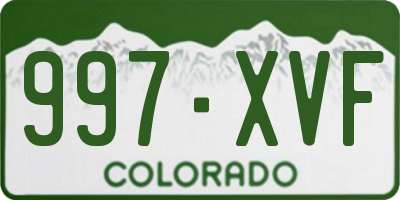 CO license plate 997XVF