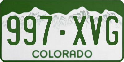 CO license plate 997XVG