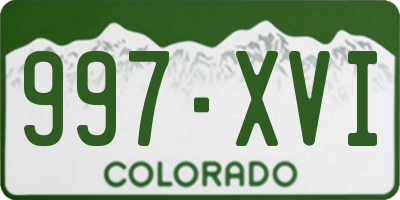 CO license plate 997XVI
