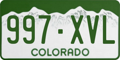 CO license plate 997XVL