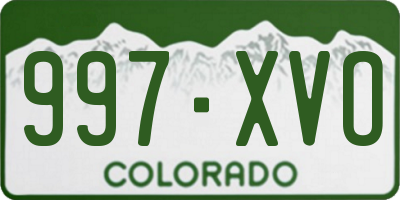 CO license plate 997XVO