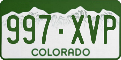 CO license plate 997XVP