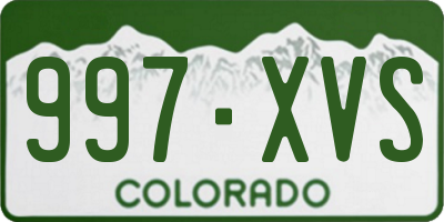 CO license plate 997XVS