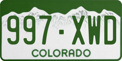 CO license plate 997XWD