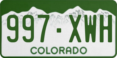CO license plate 997XWH