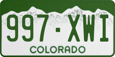 CO license plate 997XWI