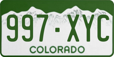 CO license plate 997XYC