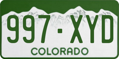 CO license plate 997XYD