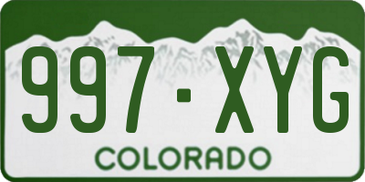 CO license plate 997XYG