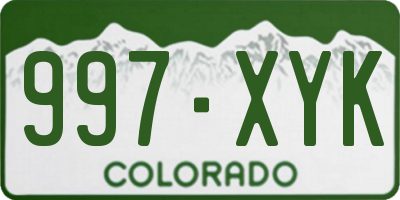 CO license plate 997XYK