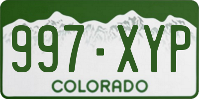 CO license plate 997XYP