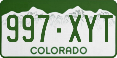 CO license plate 997XYT