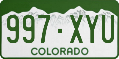 CO license plate 997XYU
