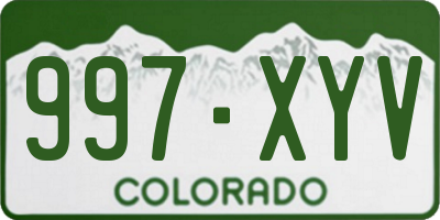 CO license plate 997XYV