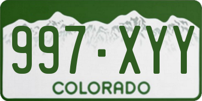 CO license plate 997XYY
