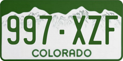 CO license plate 997XZF