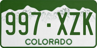 CO license plate 997XZK