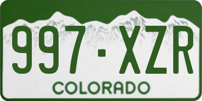 CO license plate 997XZR