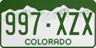 CO license plate 997XZX