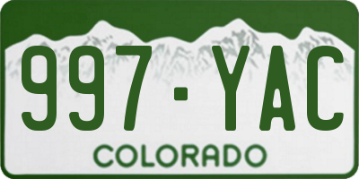 CO license plate 997YAC