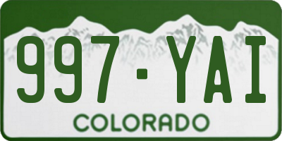 CO license plate 997YAI