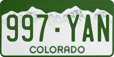 CO license plate 997YAN