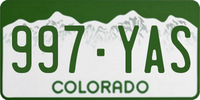 CO license plate 997YAS