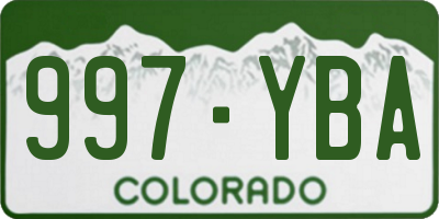 CO license plate 997YBA
