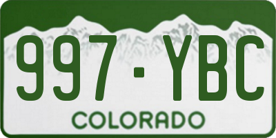 CO license plate 997YBC