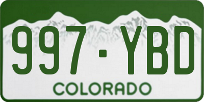 CO license plate 997YBD
