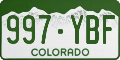 CO license plate 997YBF